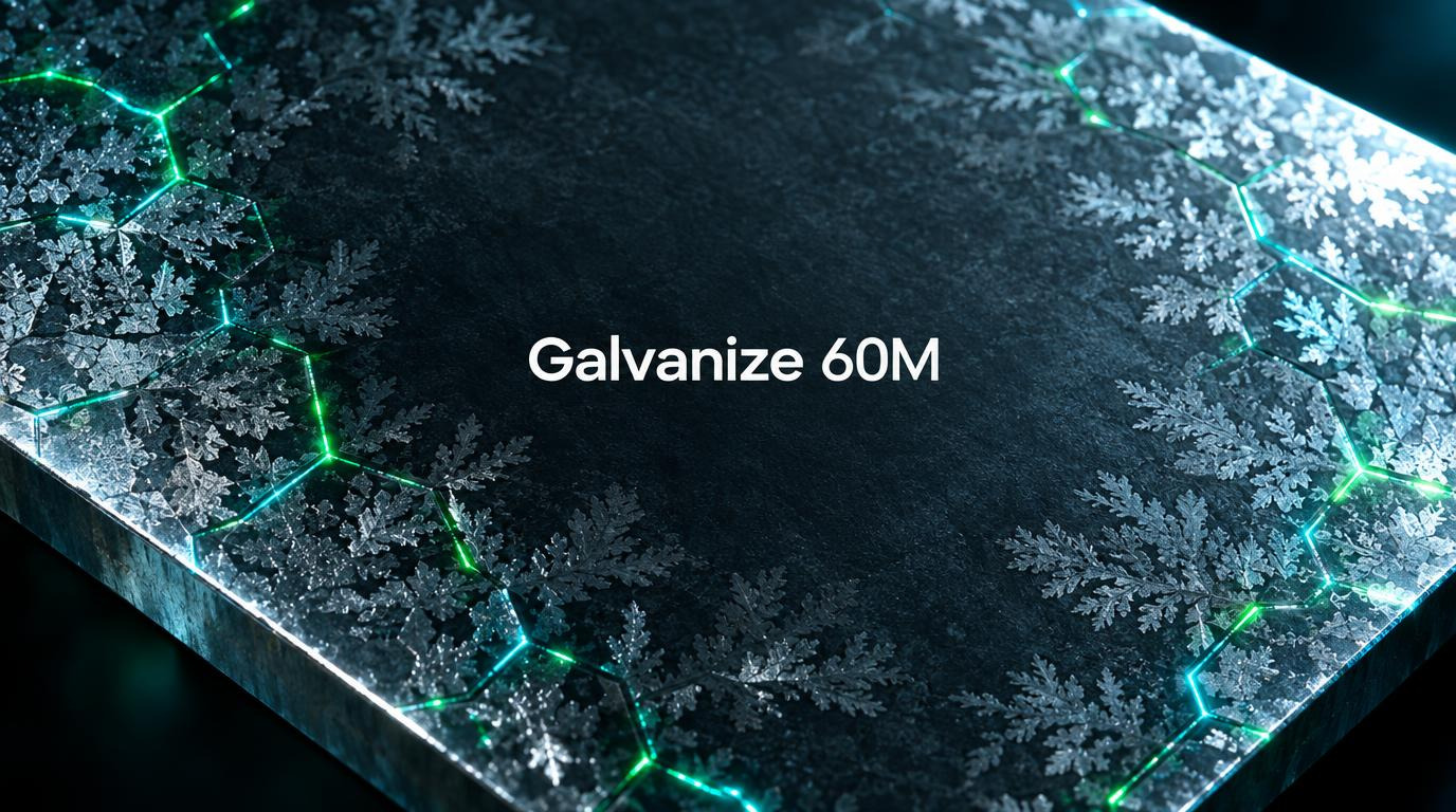Visuel Galvanize-60M : acier galvanisé aux circuits émeraude